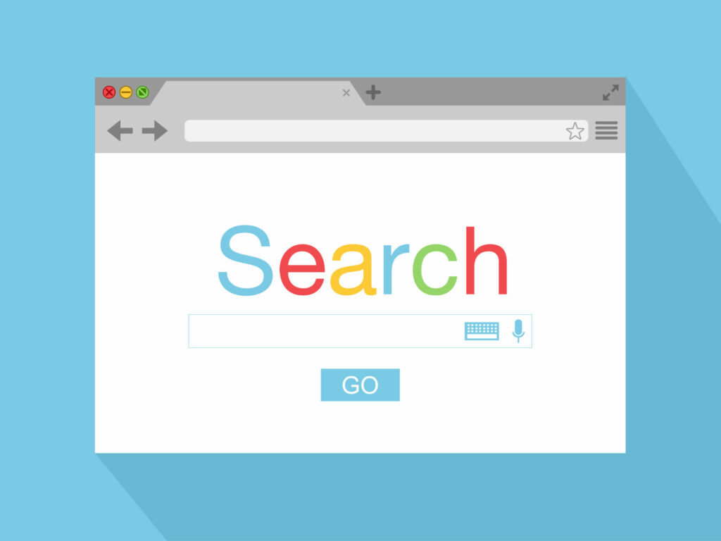 Online search engine screen
